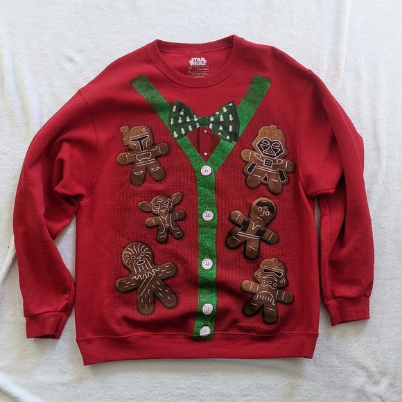 Starwars Christmas Sweater Mens L - Picture 5 of 6